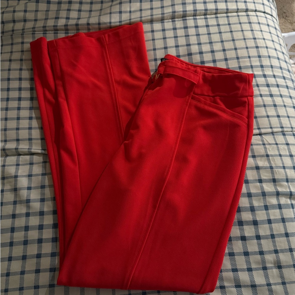 Red flare dress pants